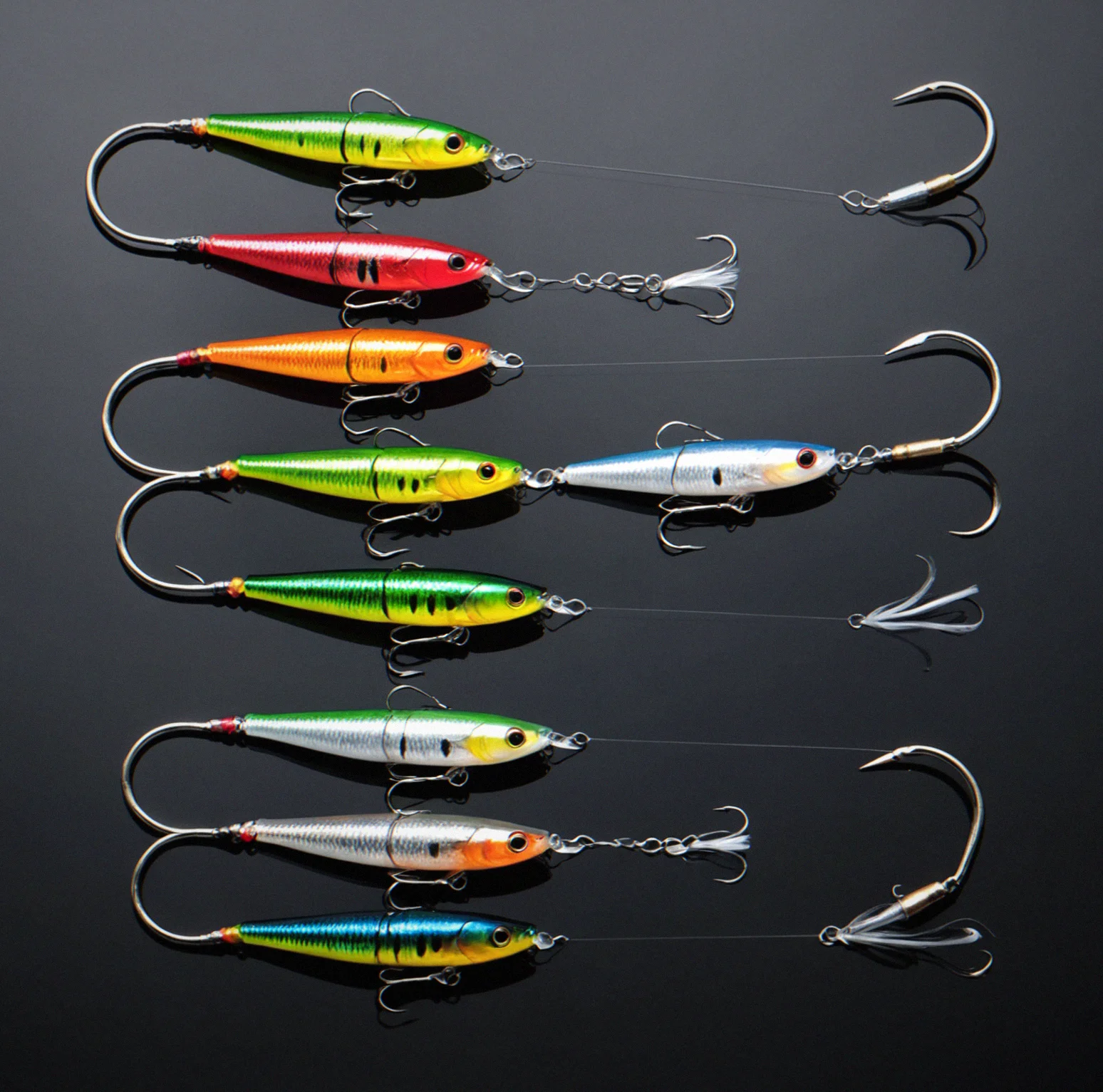 3 pike fish of different sizes